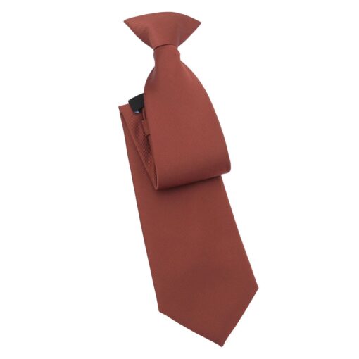 Chocolate Brown Plain Twill Clip On Tie