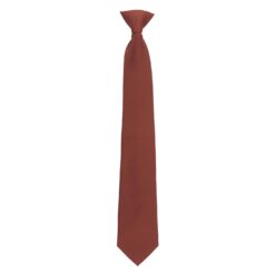 Chocolate Brown Plain Twill Clip On Tie