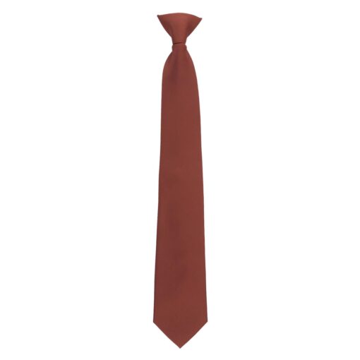 Chocolate Brown Plain Twill Clip On Tie