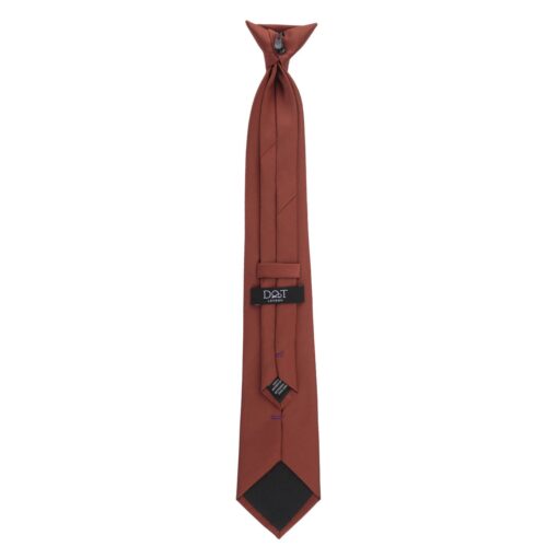 Chocolate Brown Plain Twill Clip On Tie