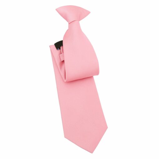 Coral Blush Plain Twill Clip On Tie