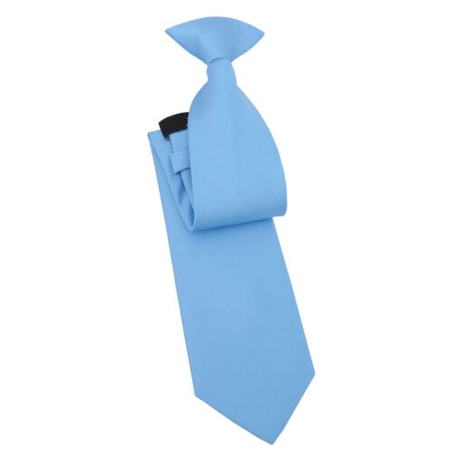 Cornflower Blue Plain Twill Clip On Tie