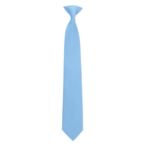 Cornflower Blue Plain Twill Clip On Tie