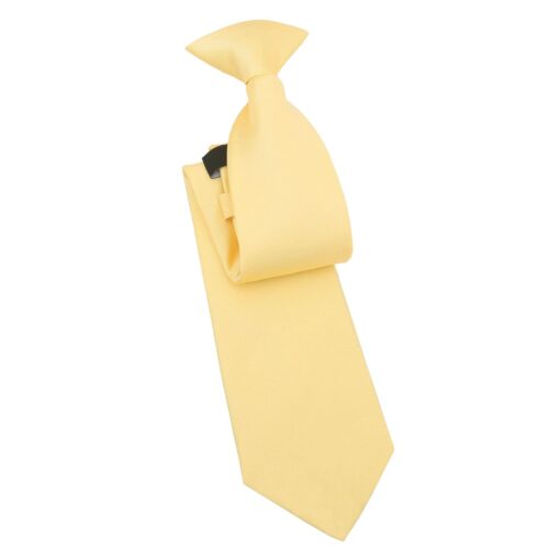 Daffodil Yellow Plain Twill Clip On Tie