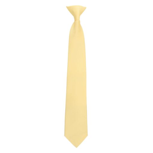 Daffodil Yellow Plain Twill Clip On Tie