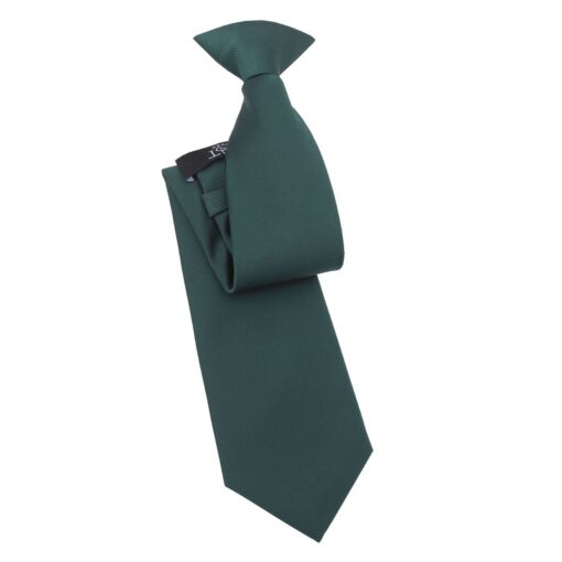 Dark Green Plain Twill Clip On Tie