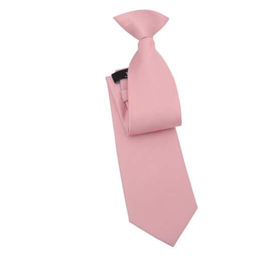 Dusty Pink Plain Twill Clip On Tie
