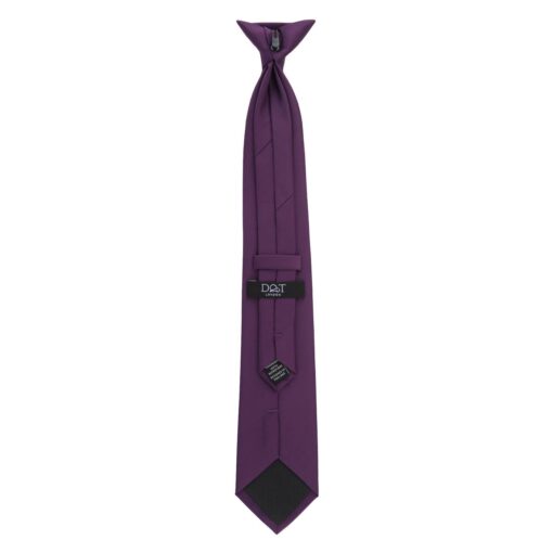 Aubergine Purple Plain Twill Clip On Tie