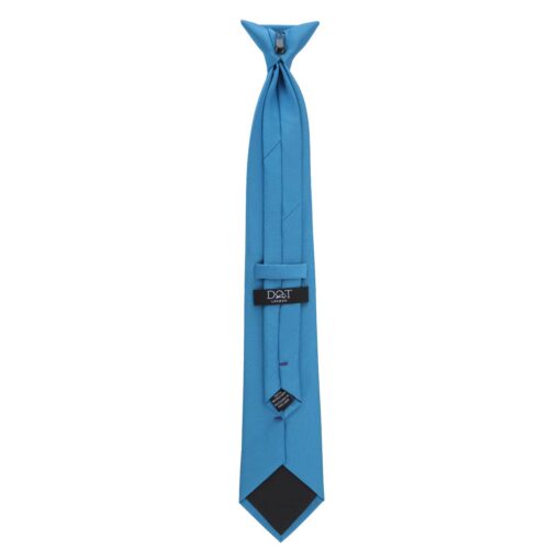 Azure Blue Plain Twill Clip On Tie