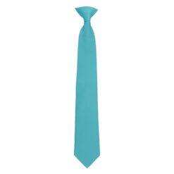 Turquoise Green Plain Twill Clip On Tie