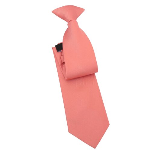 Fusion Coral Plain Twill Clip On Tie