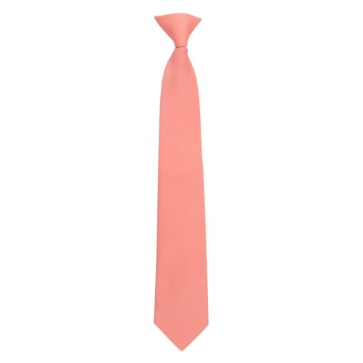 Fusion Coral Plain Twill Clip On Tie