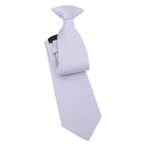 Glacier Grey Plain Twill Clip On Tie