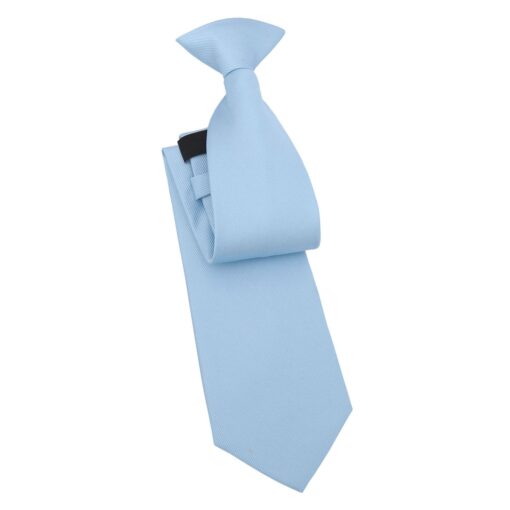 Ice Blue Plain Twill Clip On Tie