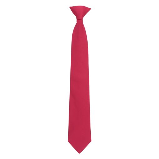 Jester Red Plain Twill Clip On Tie