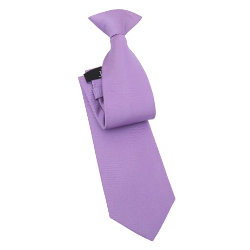 Lilac Plain Twill Clip On Tie