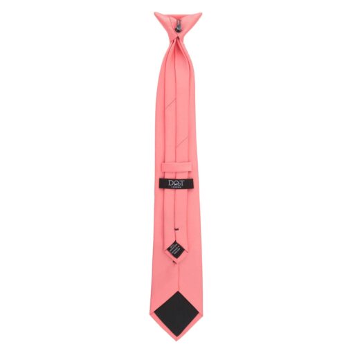 Coral Plain Twill Clip On Tie