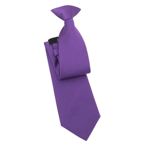 Mauve Purple Plain Twill Clip On Tie