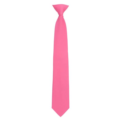 Fuchsia Pink Plain Twill Clip On Tie