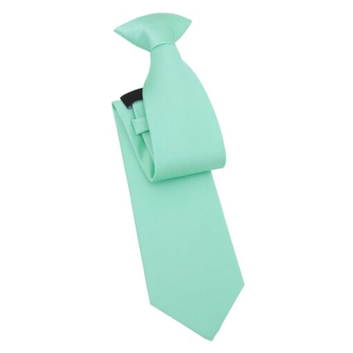 Mint Green Plain Twill Clip On Tie