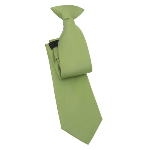 Moss Green Plain Twill Clip On Tie