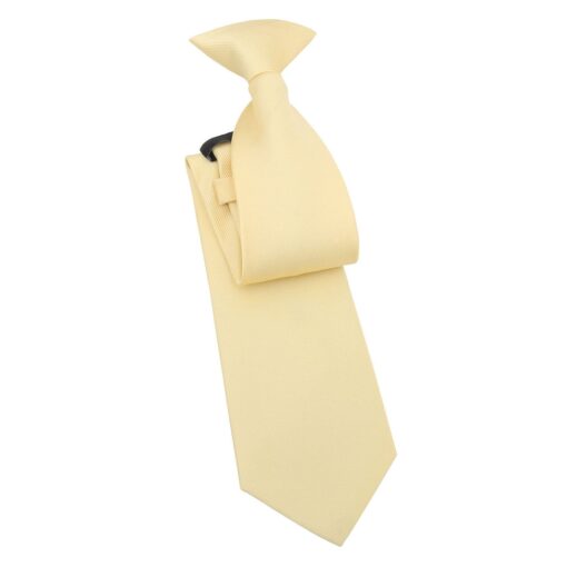 Pale Yellow Plain Twill Clip On Tie