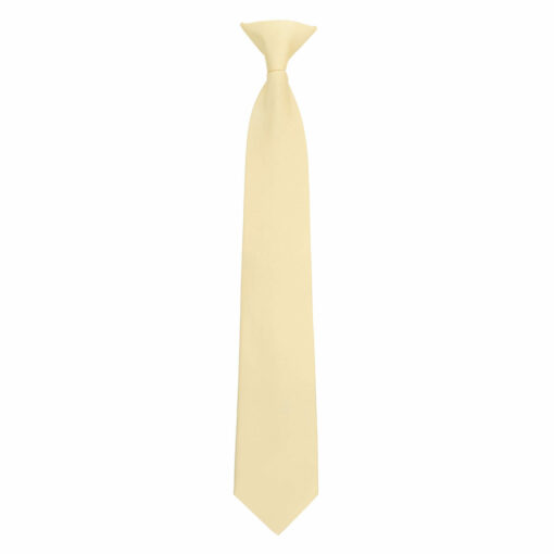 Pale Yellow Plain Twill Clip On Tie