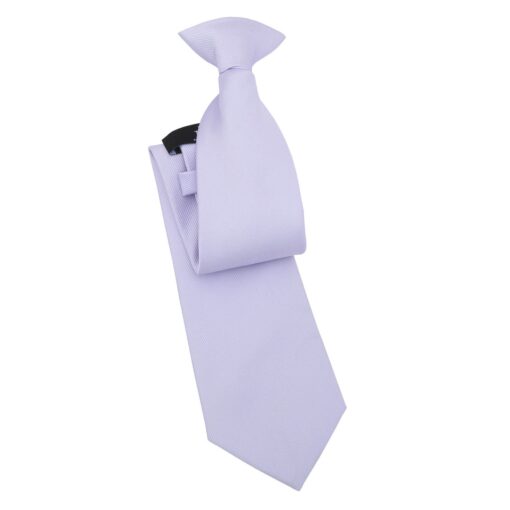 Pastel Lilac Plain Twill Clip On Tie