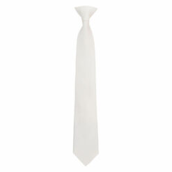 Pearled Ivory Plain Twill Clip On Tie