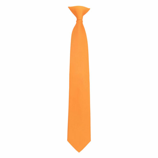 Tangerine Plain Twill Clip On Tie