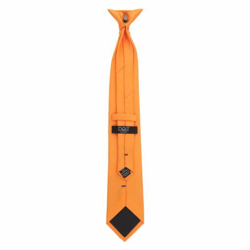 Tangerine Plain Twill Clip On Tie