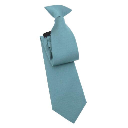 Teal Plain Twill Clip On Tie