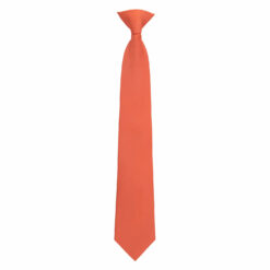 Terracotta Orange Plain Twill Clip On Tie