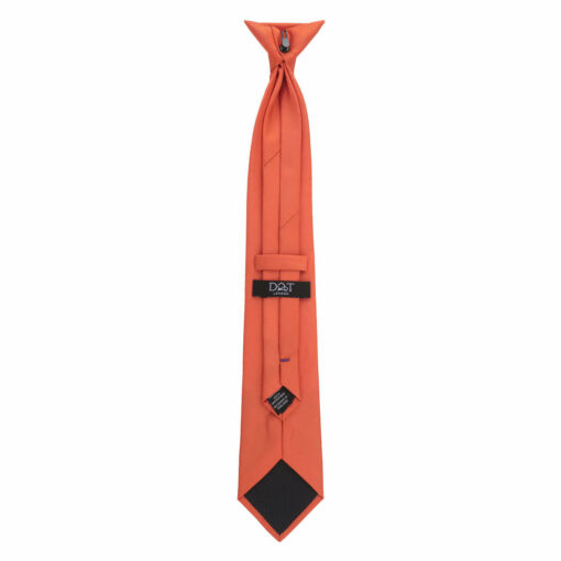 Terracotta Orange Plain Twill Clip On Tie