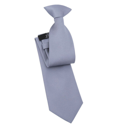 Ultimate Grey Plain Twill Clip On Tie