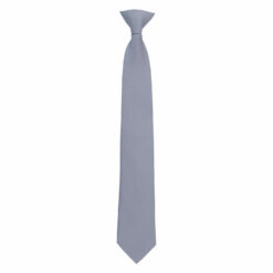 Ultimate Grey Plain Twill Clip On Tie