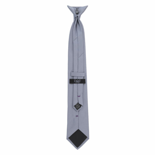 Ultimate Grey Plain Twill Clip On Tie