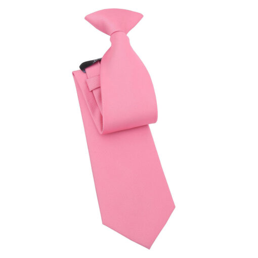 Watermelon Pink Plain Twill Clip On Tie