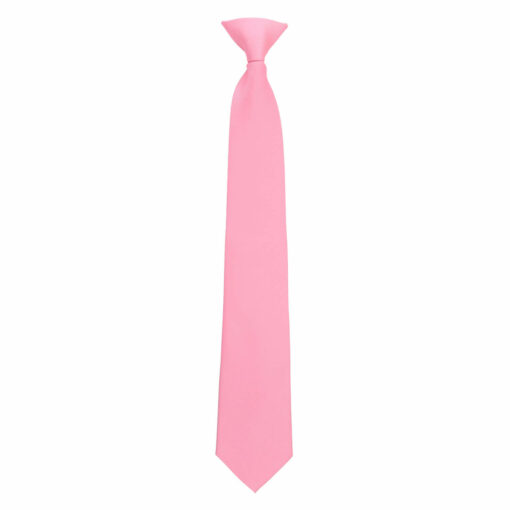 Watermelon Pink Plain Twill Clip On Tie