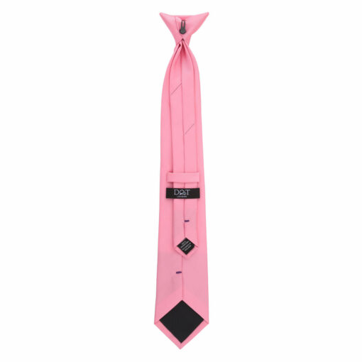 Watermelon Pink Plain Twill Clip On Tie