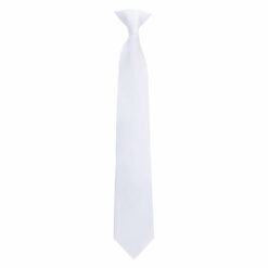 White Plain Twill Clip On Tie