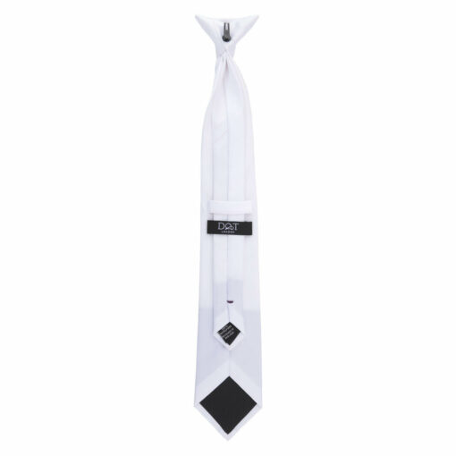 White Plain Twill Clip On Tie