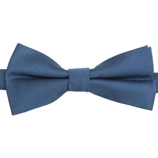 Blue Nights Plain Twill Pre-Tied Thistle Bow Tie