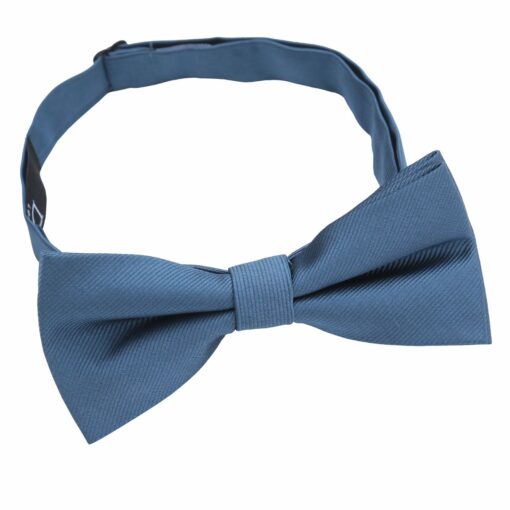 Blue Nights Plain Twill Pre-Tied Bow Tie