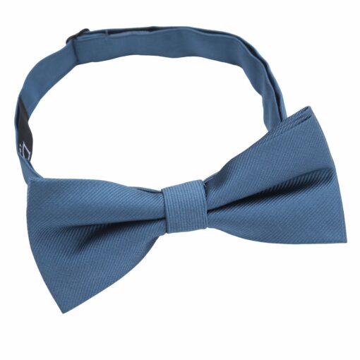 Blue Nights Plain Twill Pre-Tied Thistle Bow Tie