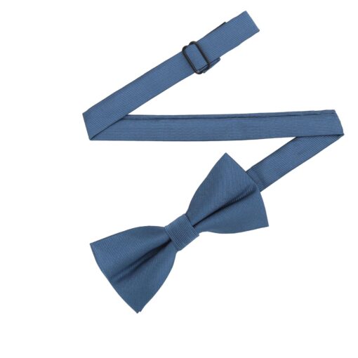 Blue Nights Plain Twill Pre-Tied Bow Tie