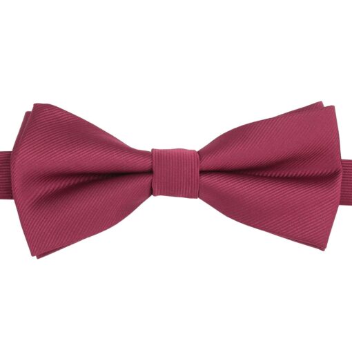 Burgundy Plain Twill Pre-Tied Thistle Bow Tie