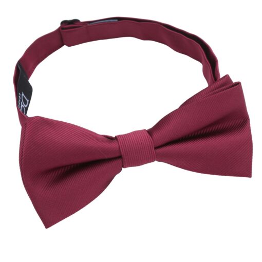 Burgundy Plain Twill Pre-Tied Bow Tie