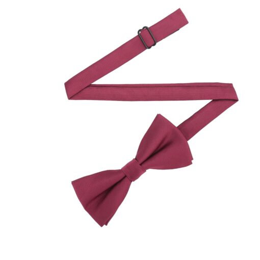 Burgundy Plain Twill Pre-Tied Bow Tie