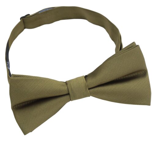 Olive Green Plain Twill Pre-Tied Bow Tie